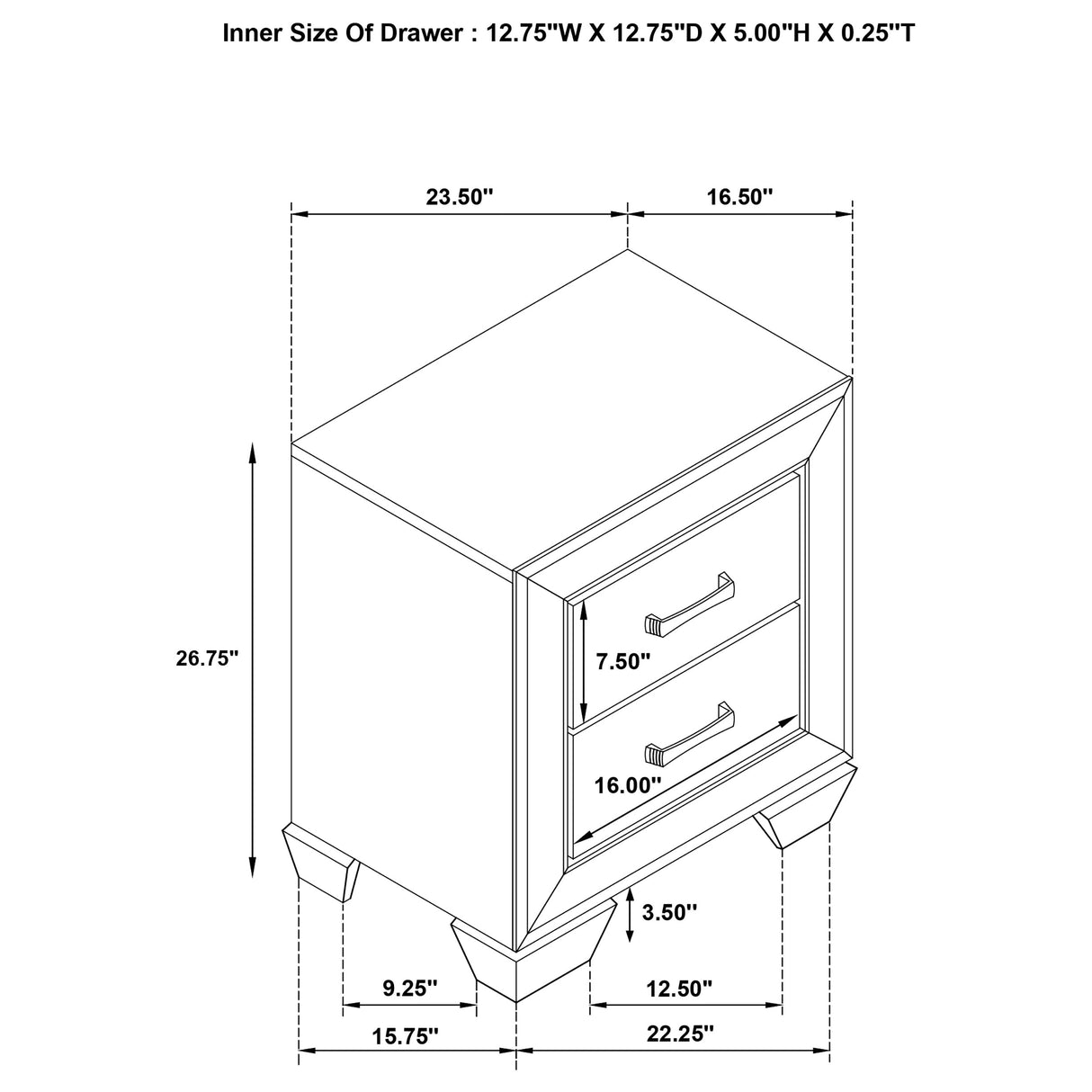 Kauffman 2-Drawer Nightstand in Washed Taupe