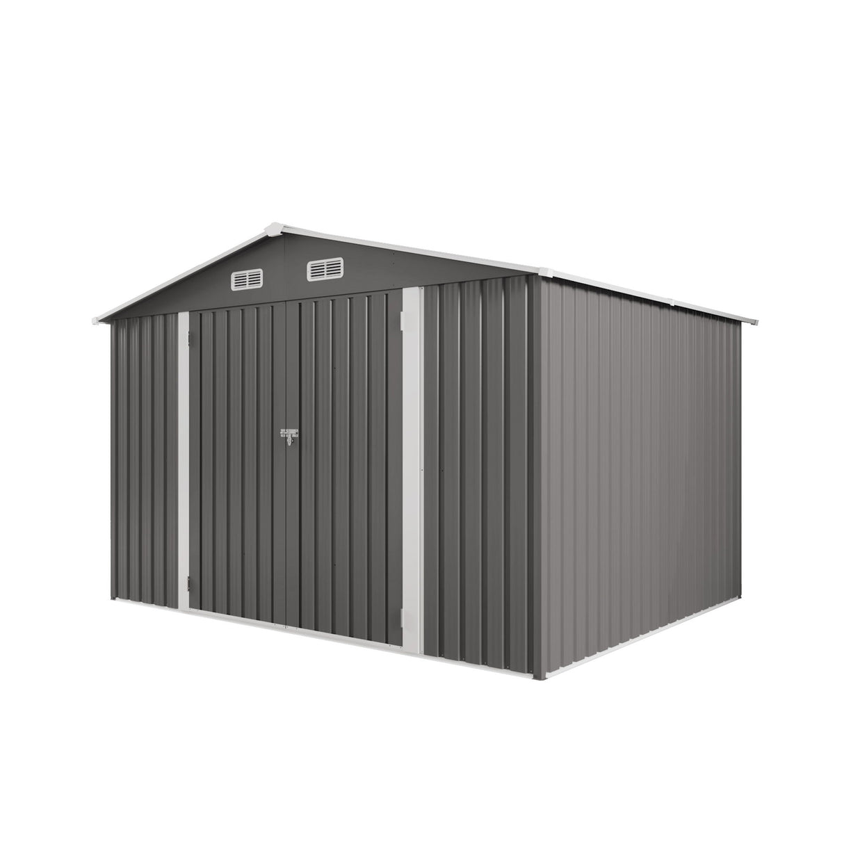 Metal Storage Shed Garden Building Large Waterproof Tool Shell Gray