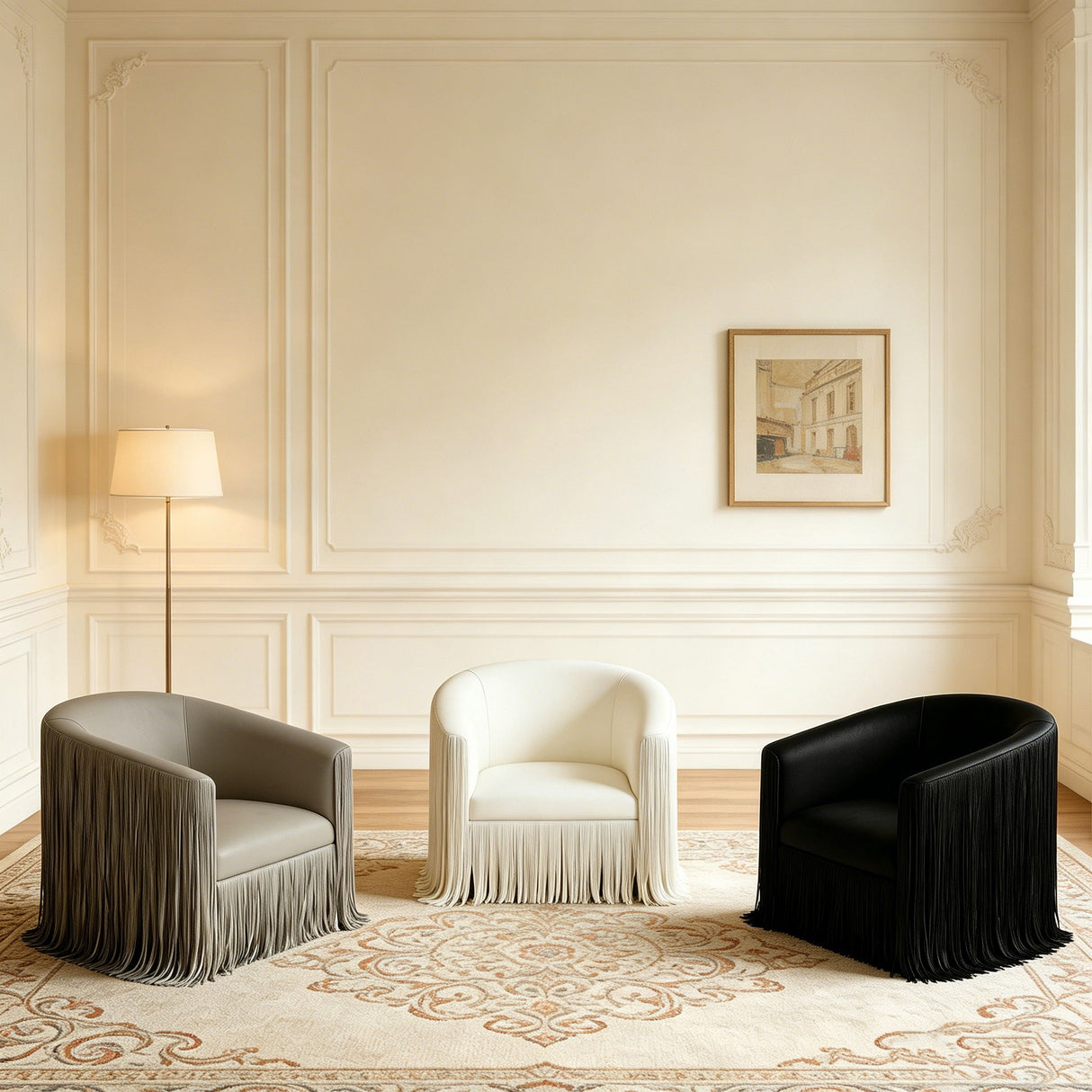 Isle - Swivel Chair With Fringe Accent