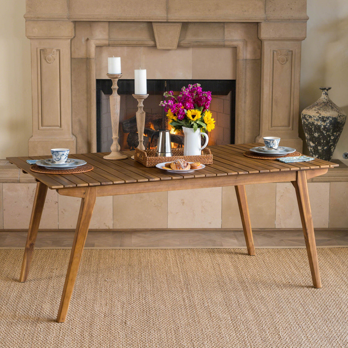Outdoor Dining Table & Frame - Teak