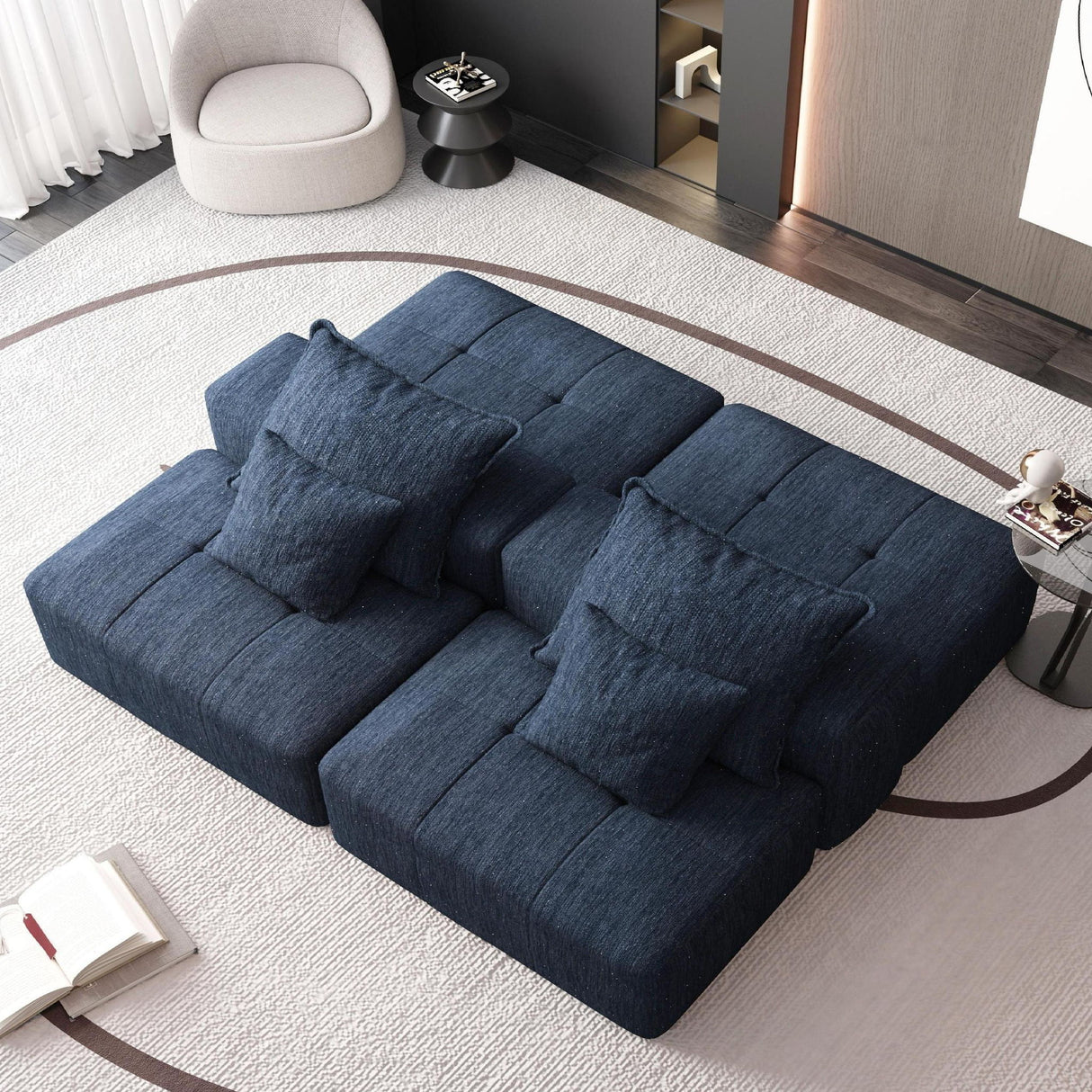 Modern Oversized Diy Combination Modular Sectional Sofa With Pillows