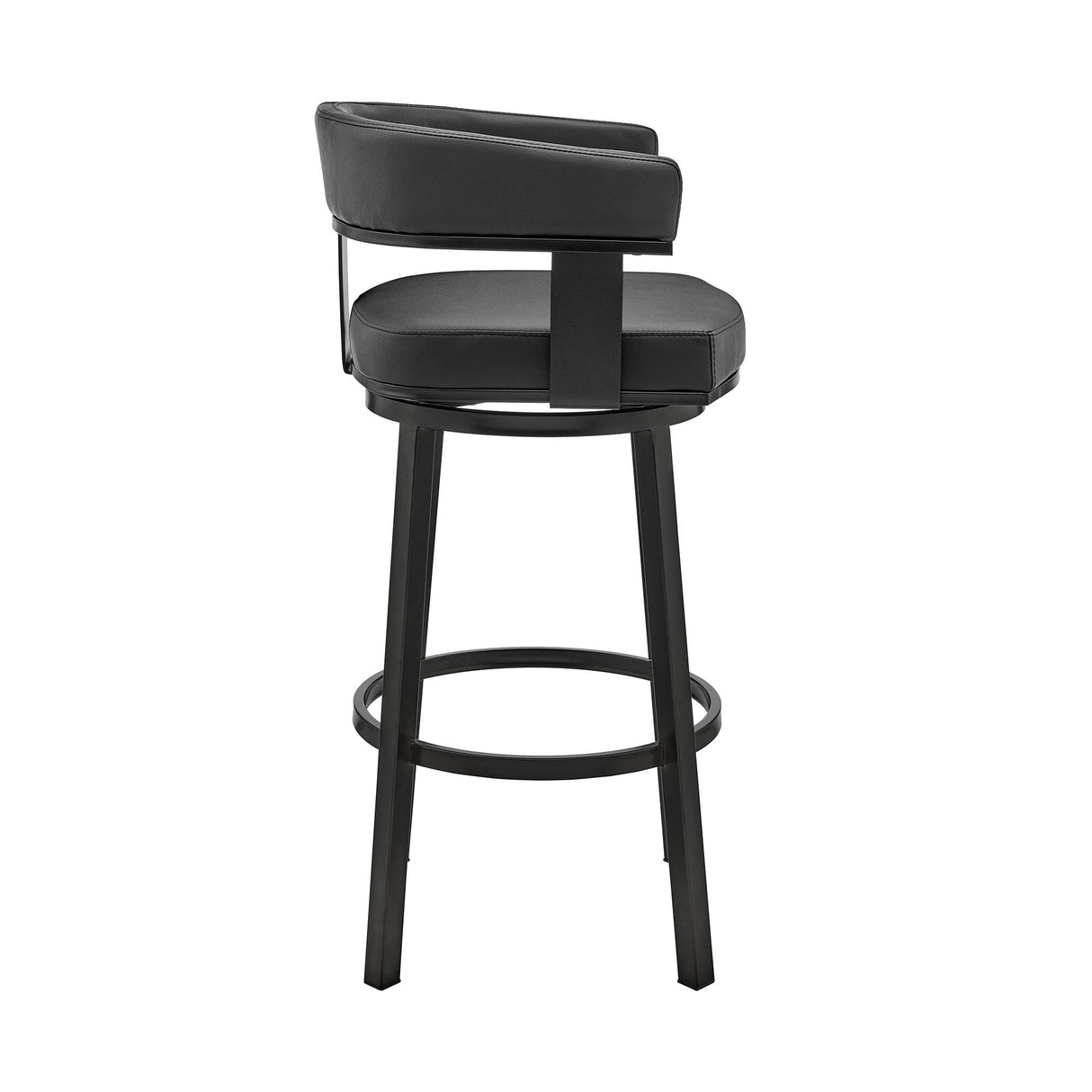 Lorin - 26" Counter Height Swivel Bar Stool - Black Finish And Faux Leather