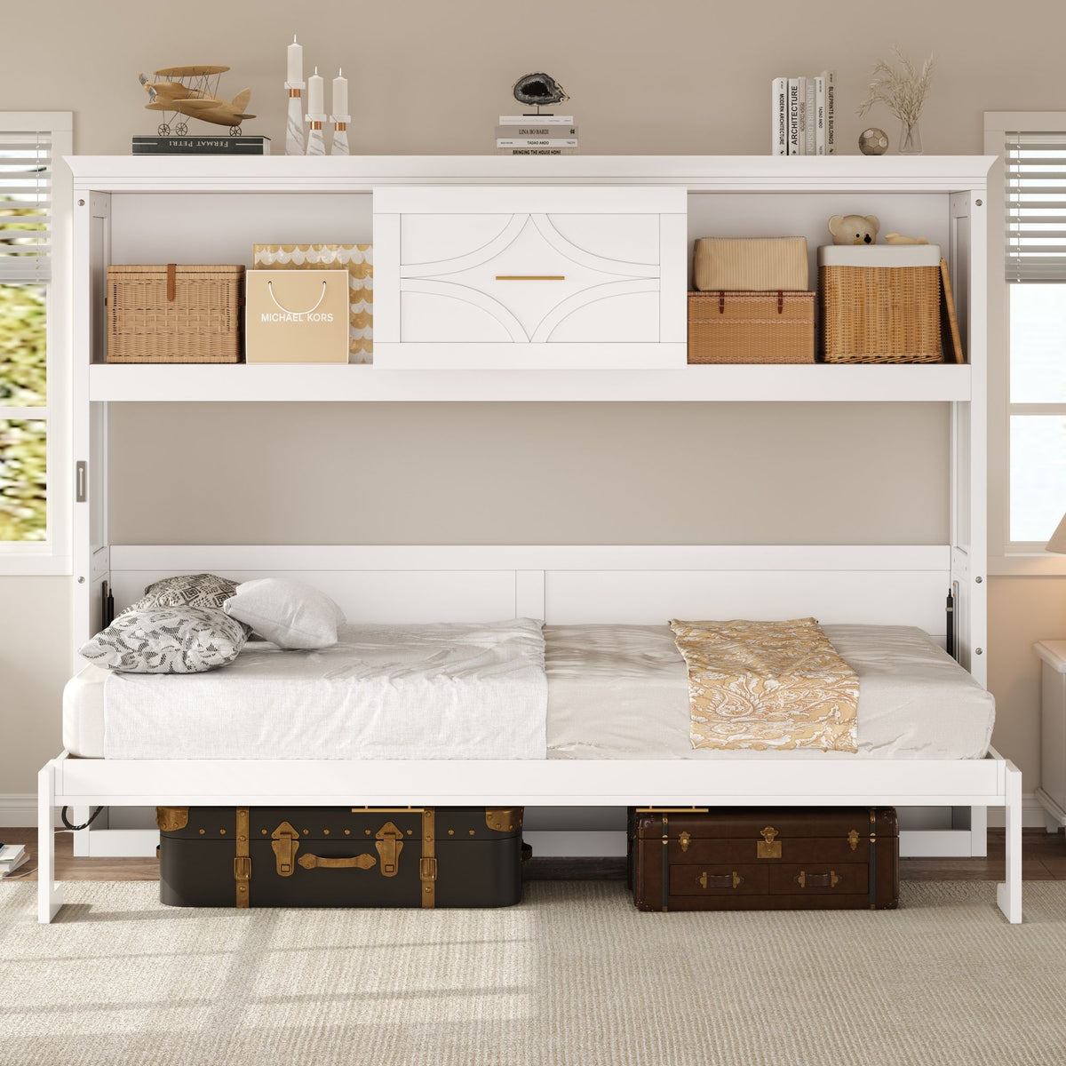Murphy Bed With Charging Station And Drawer