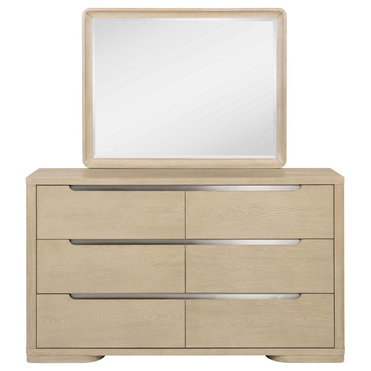 Mirador - 6 Drawer Dresser And Mirror Set - Light Oak