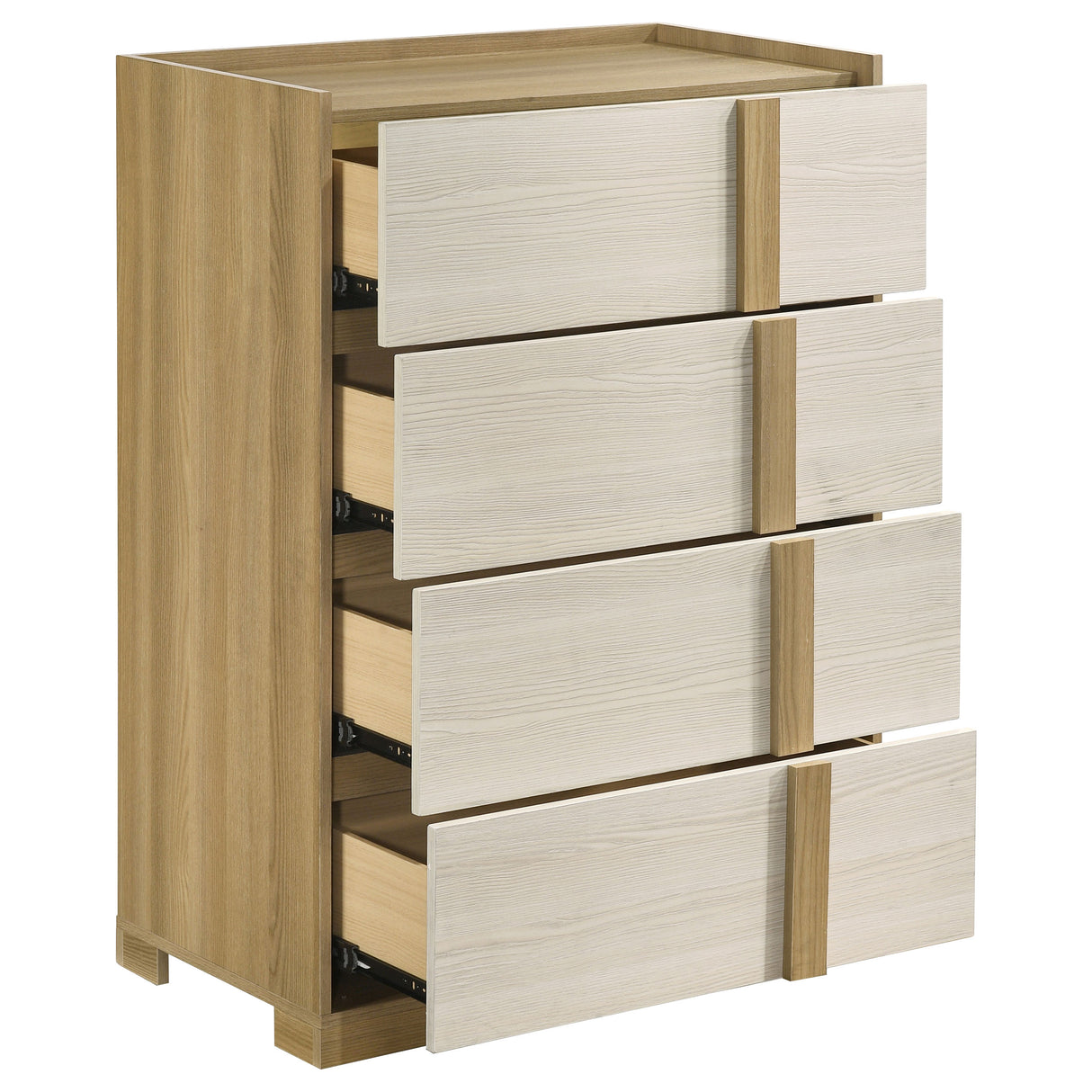 Hyland 4-Drawer Chest - Natural Wood & White