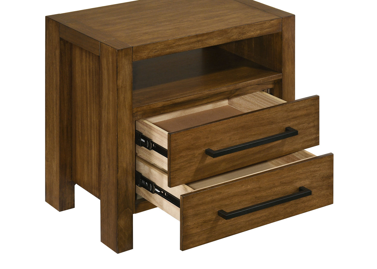 Adderley 2-Drawer Nightstand, Warm Brown