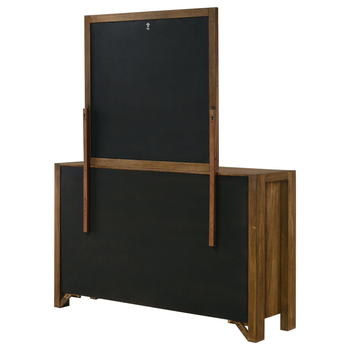 Adderley 8-Drawer Bedroom Dresser with Mirror - Warm Brown