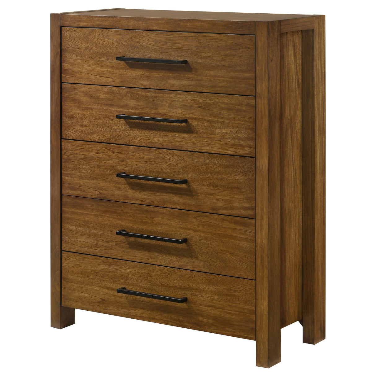 Adderley 5-Drawer Chest of Drawers - Warm Brown