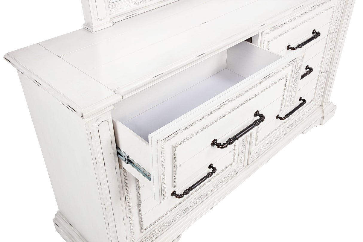 McKinney 6-Drawer Dresser with Mirror - Vintage White