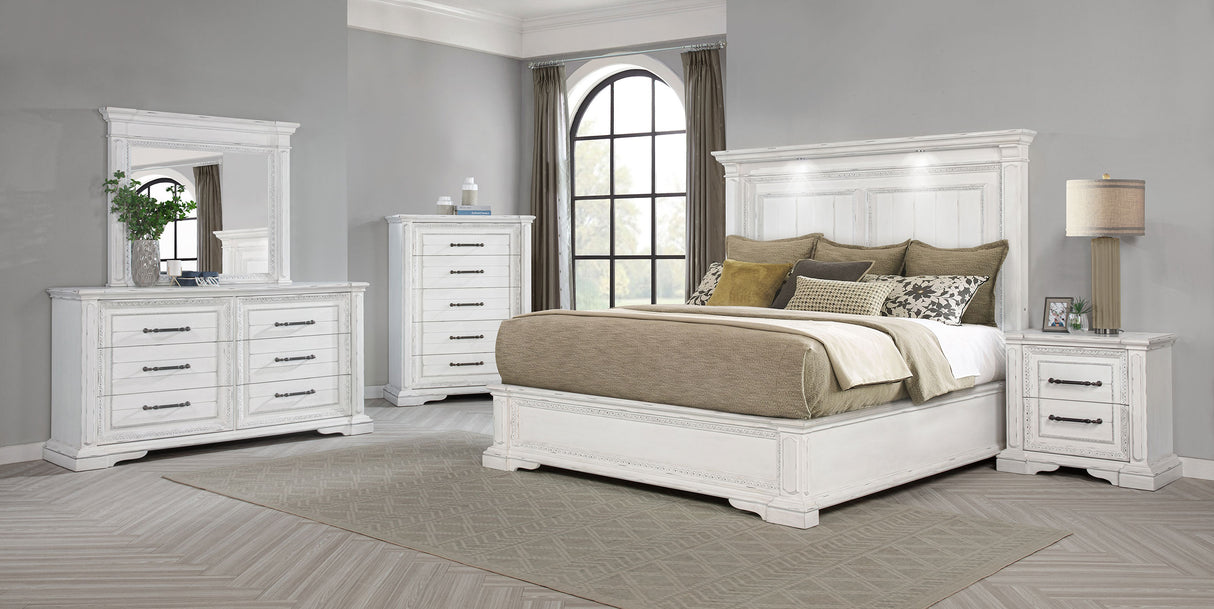 McKinney 6-Drawer Dresser with Mirror - Vintage White