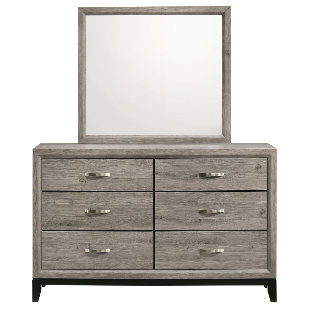 Watson 6-Drawer Dresser with Mirror - Light Taupe