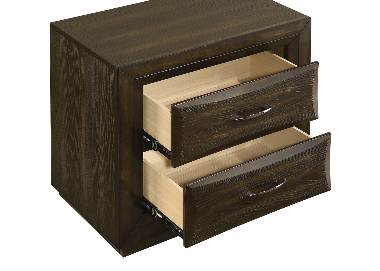 Atlas 2-Drawer Nightstand, Dark Oak