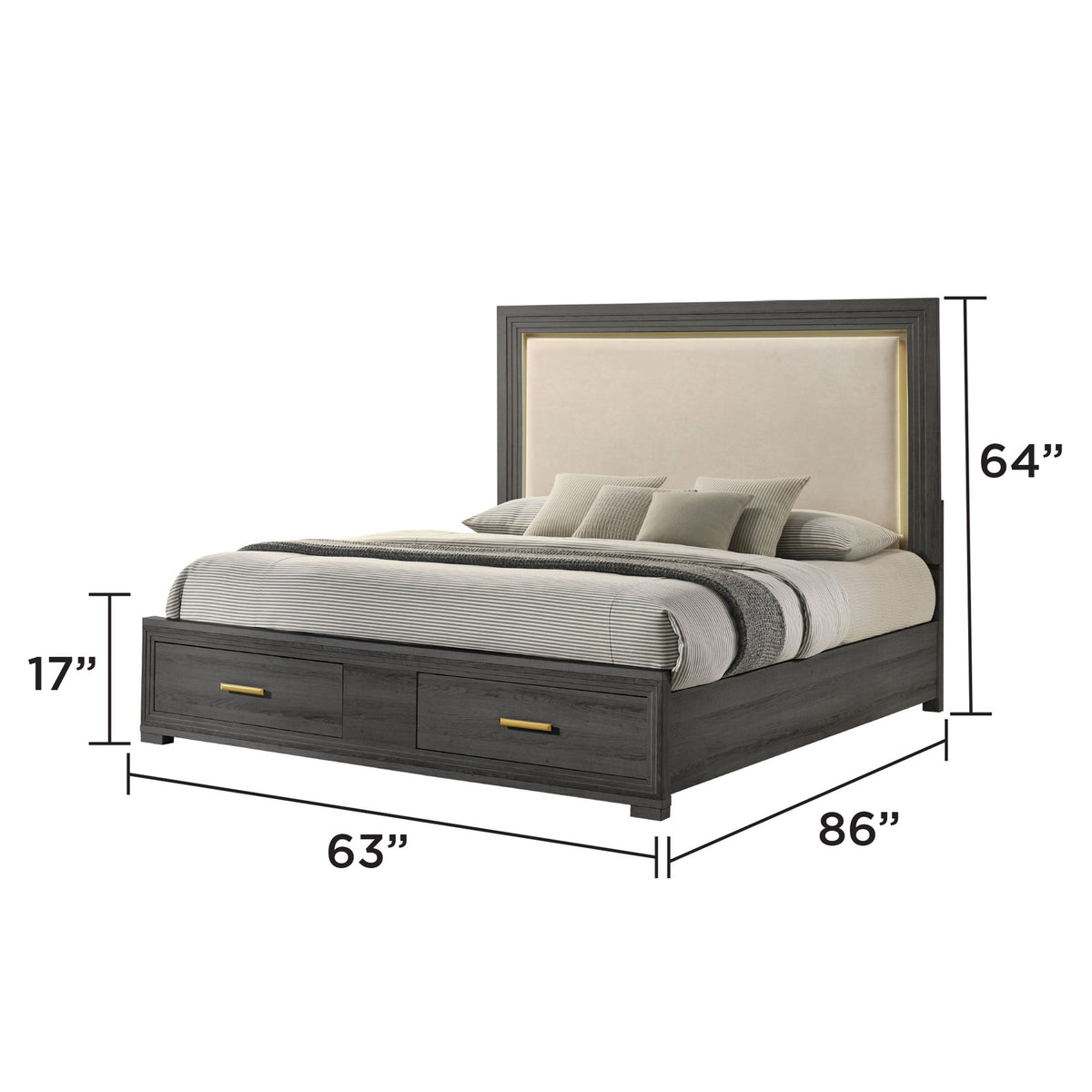 Colorado - Bed With Upholstered LED Headboard