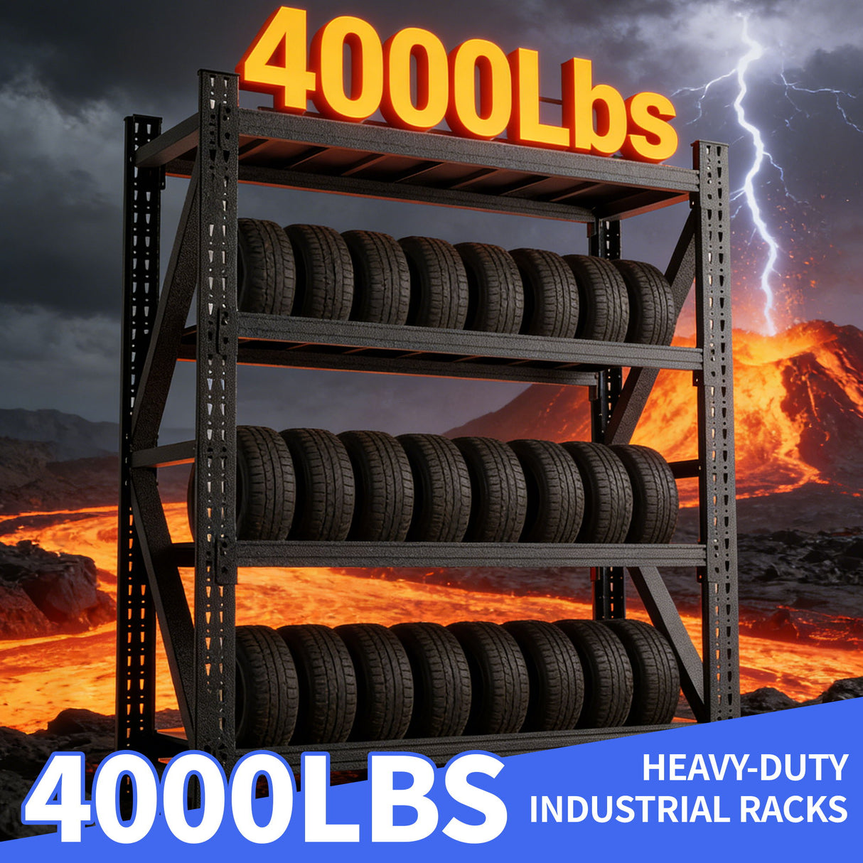 Heavy Duty 4 Shelf Garage Shelving Unit