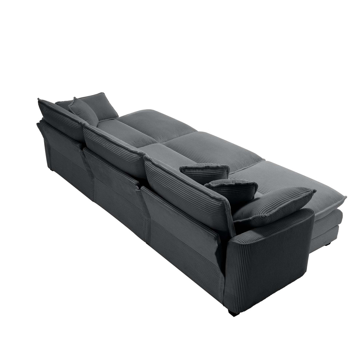 Modern Oversized Modular Cushion Sofa With Ottoman, Low Back, Deep Seating Sofa Set