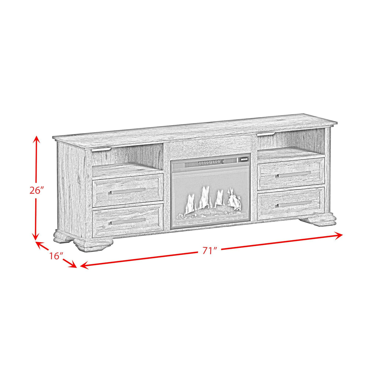 Park Ridge 82" Charcoal TV Console