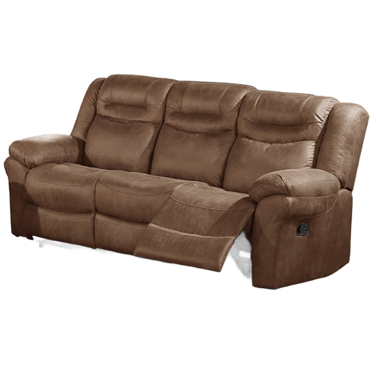 Power Reclining Sofa With USB Port Upholstered Pillow Arms And Headrest - Brown