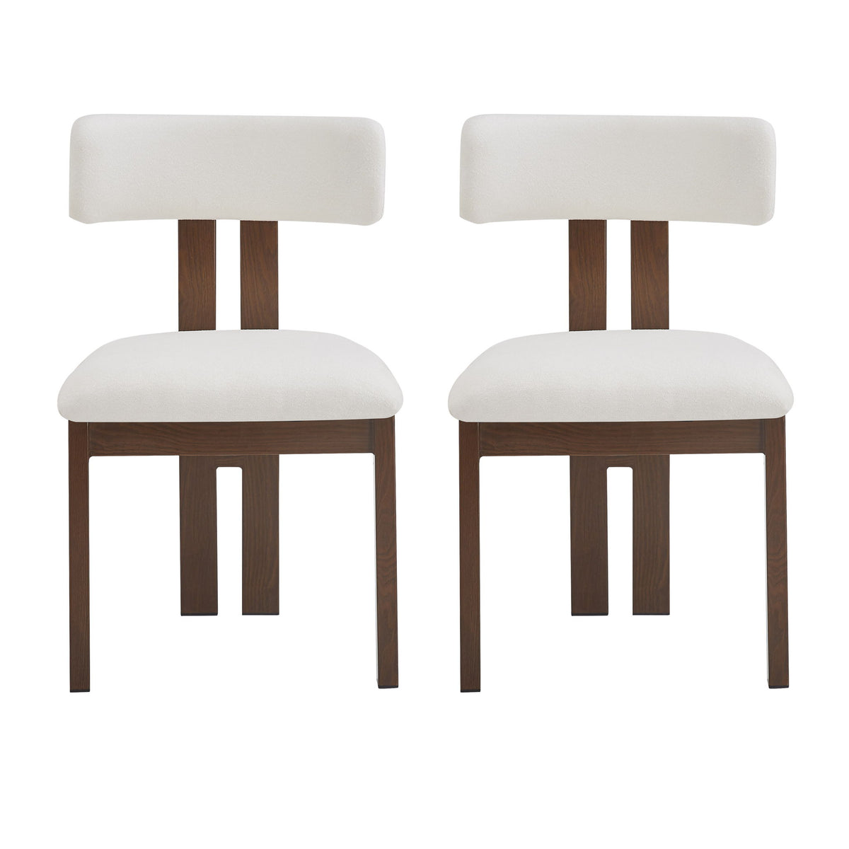 Modern Upholstered Armless Dining Chairs With Metal Legs