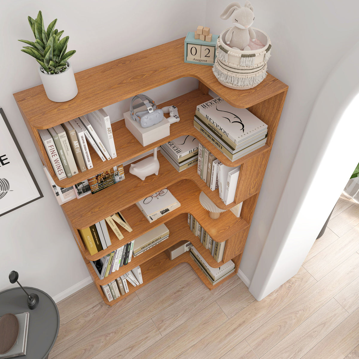 L-Shaped Design Corner Bookshelf