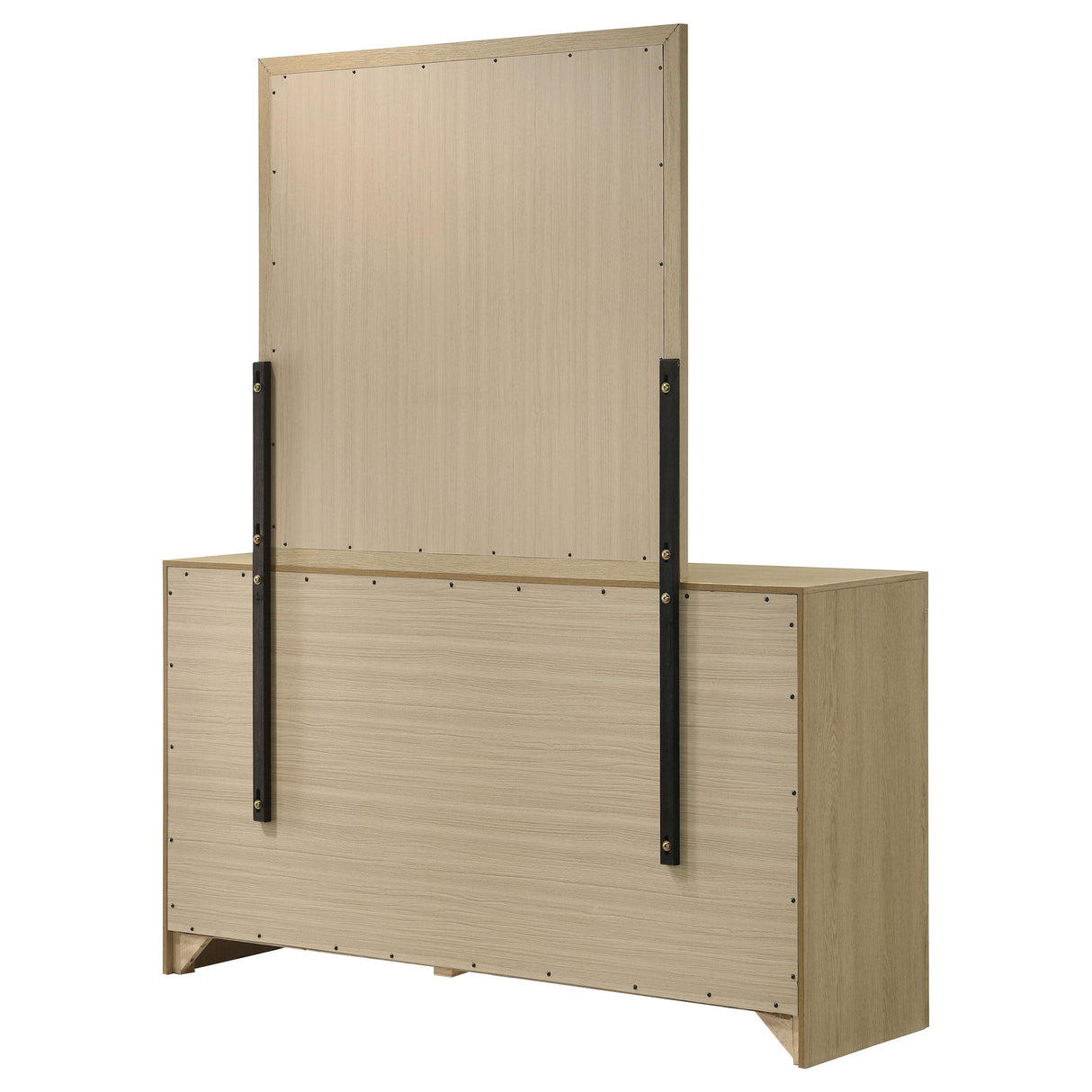 Hendricks 6-Drawer Dresser and Mirror in Light Oak