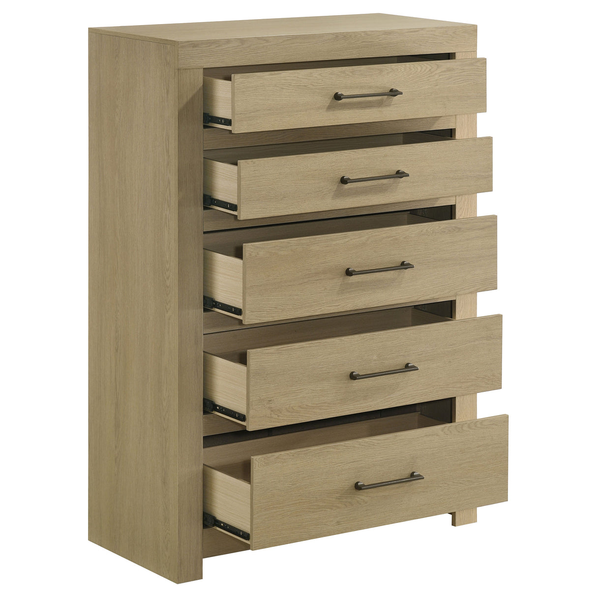 Hendricks 5-Drawer Chest of Drawers in Light Oak