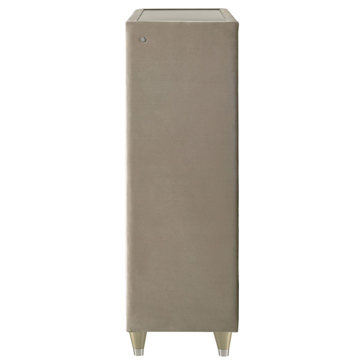 Lorient 5-Drawer LED Chest, Ivory and Camel Velvet