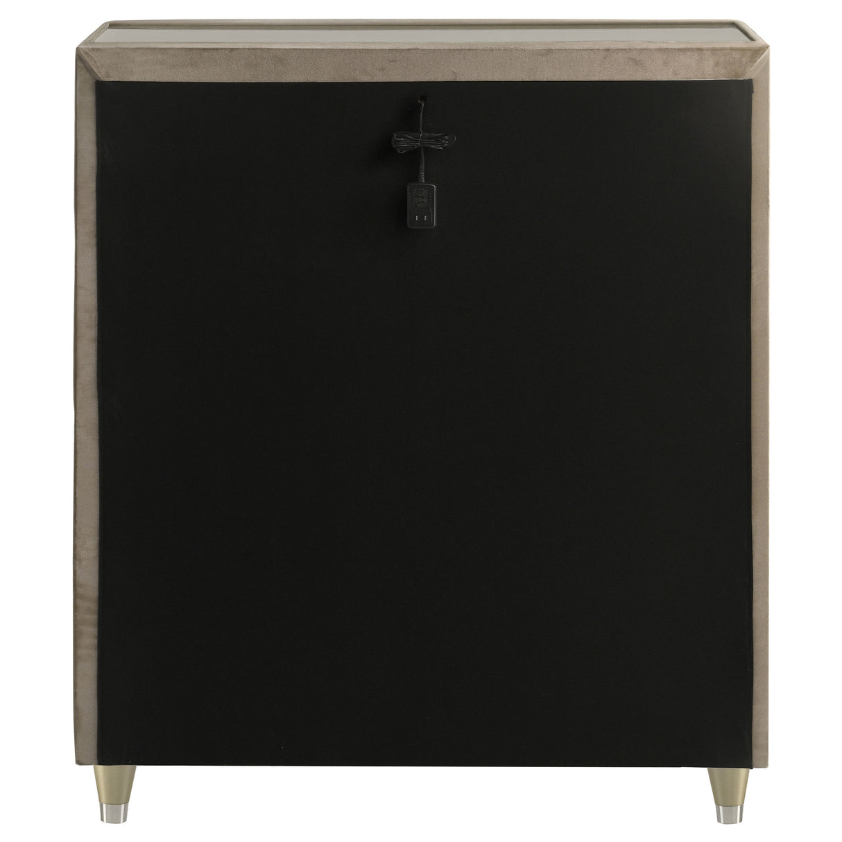 Lorient 5-Drawer LED Chest, Ivory and Camel Velvet