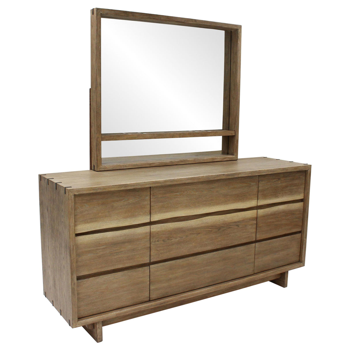 Stillwater Dresser Mirror with Jewelry Shelf - Weathered Oak