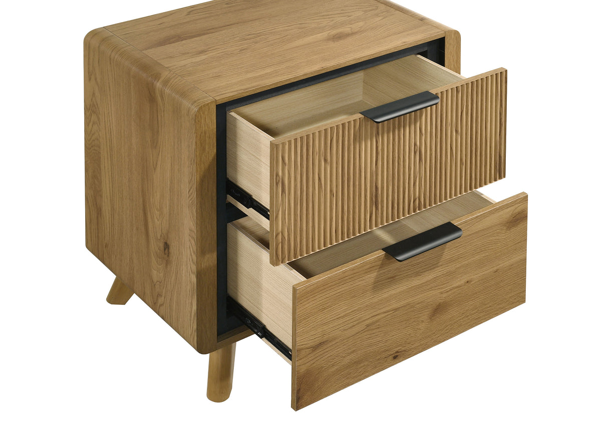 Bennett 2-Drawer Nightstand, Light Oak