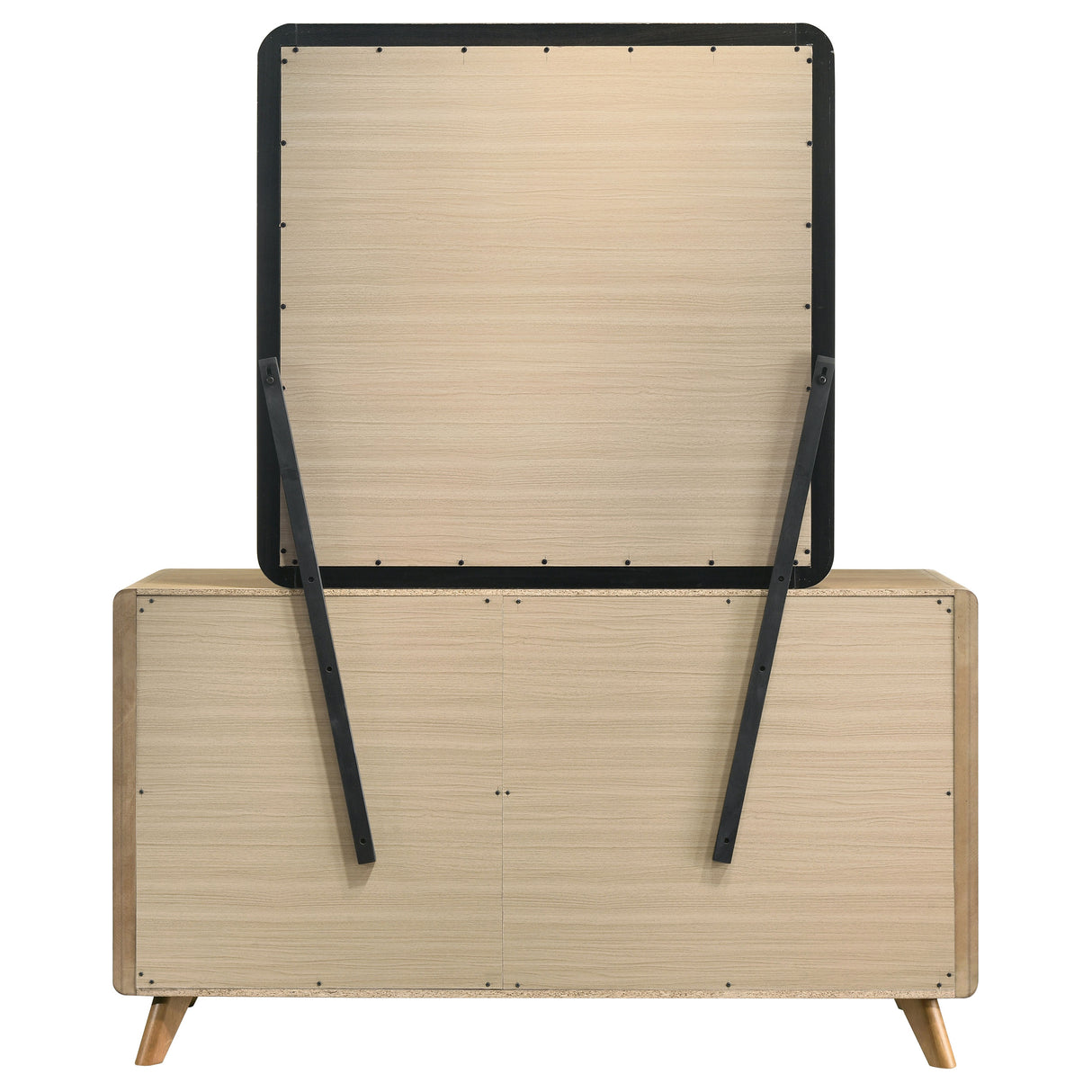 Bennett 6-Drawer Dresser and Mirror Set Light Oak