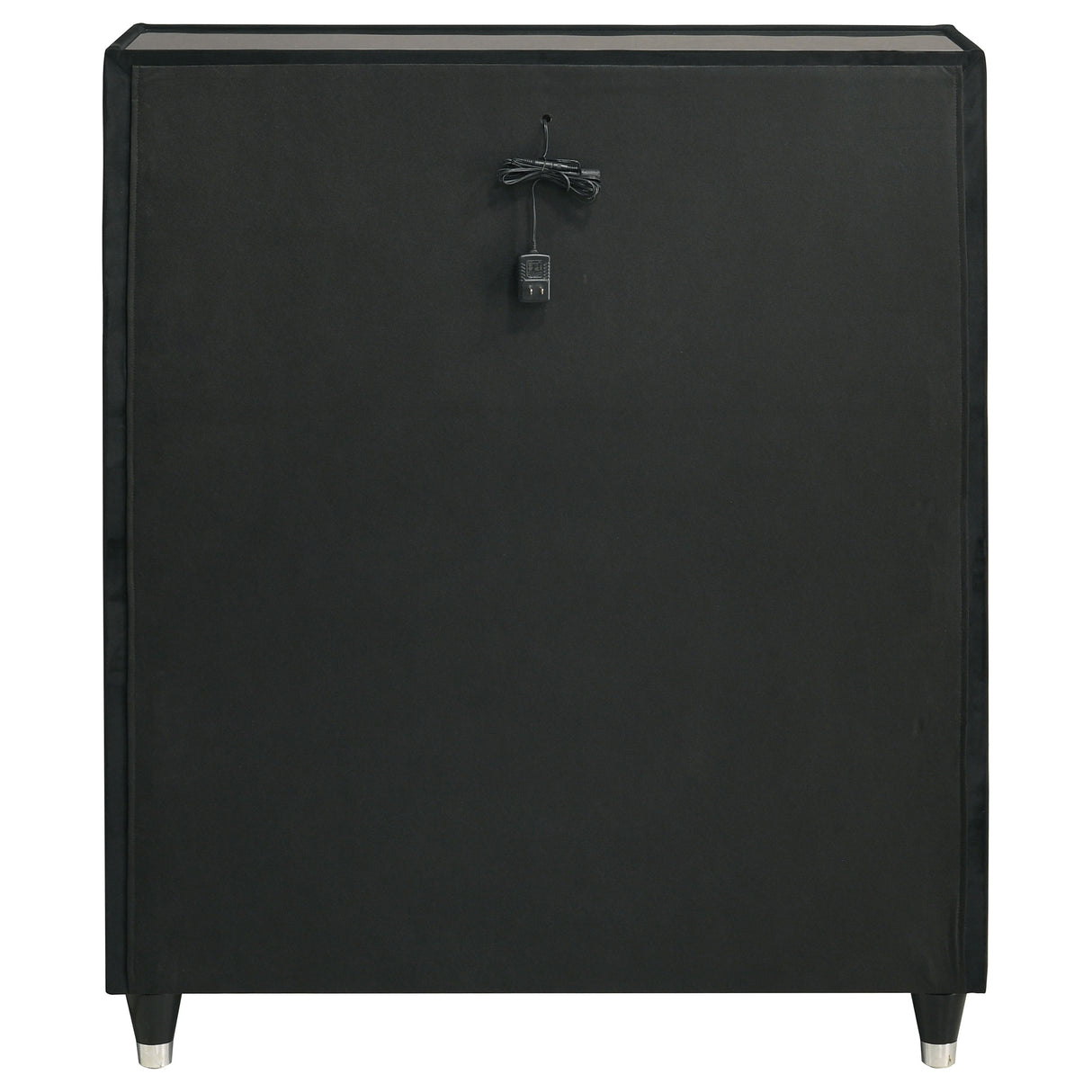 Ravenne 5-Drawer Velvet Upholstered LED Chest - Black