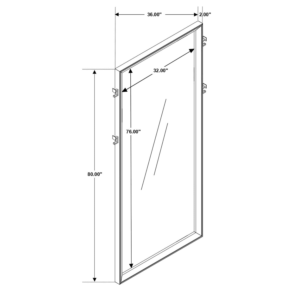 Durango 80-Inch Standing Floor Mirror in Smoked Peppercorn
