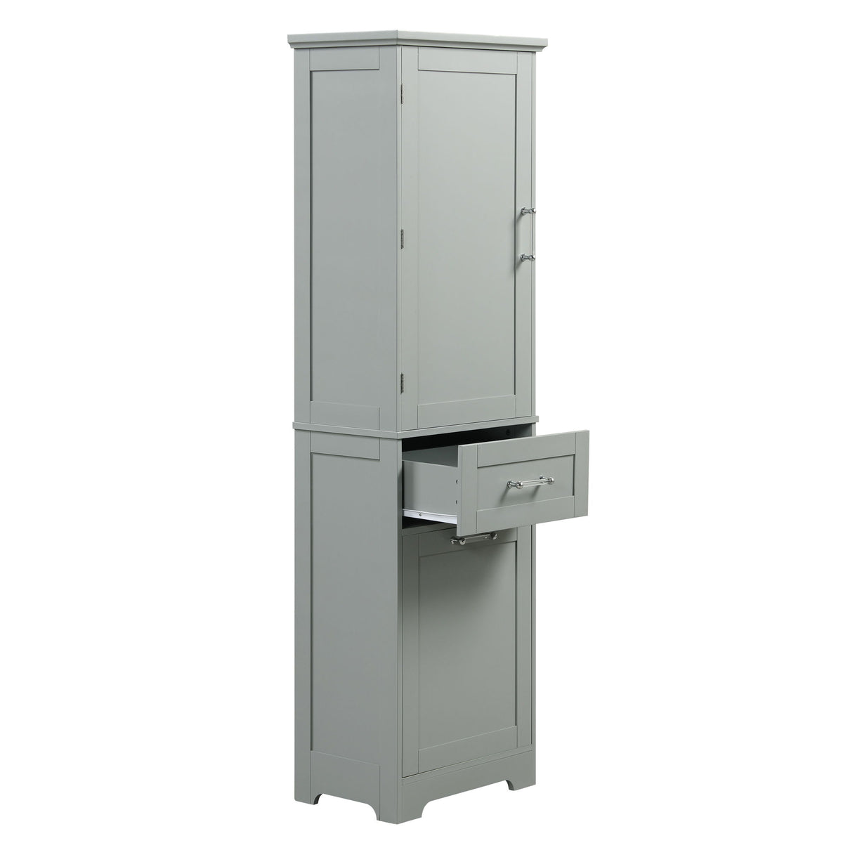 Tall Freestanding Bathroom Storage Cabinet With Adjustable Shelf And 2 Drawers