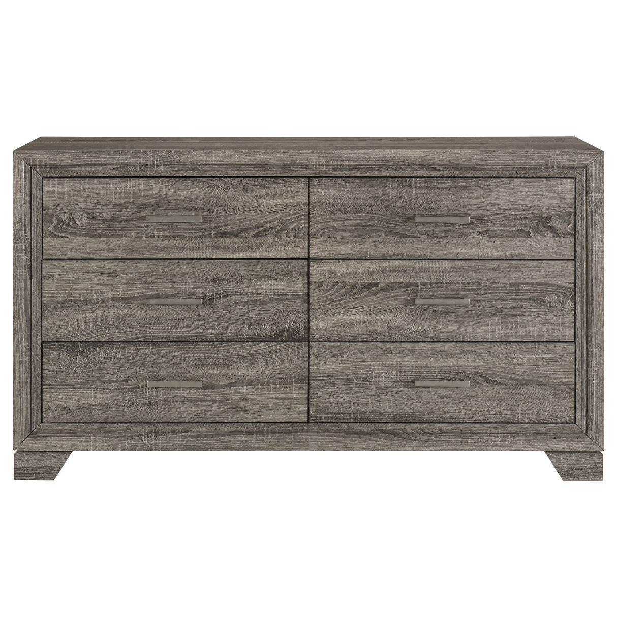 Wright 6-Drawer Dresser Cabinet in Brown Oak