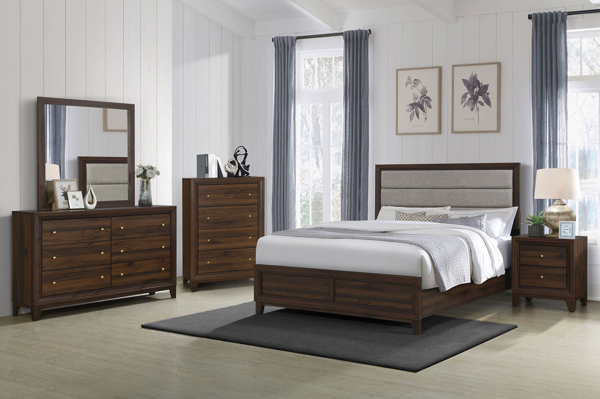 Welsley 6-Drawer Dresser Cabinet in Walnut