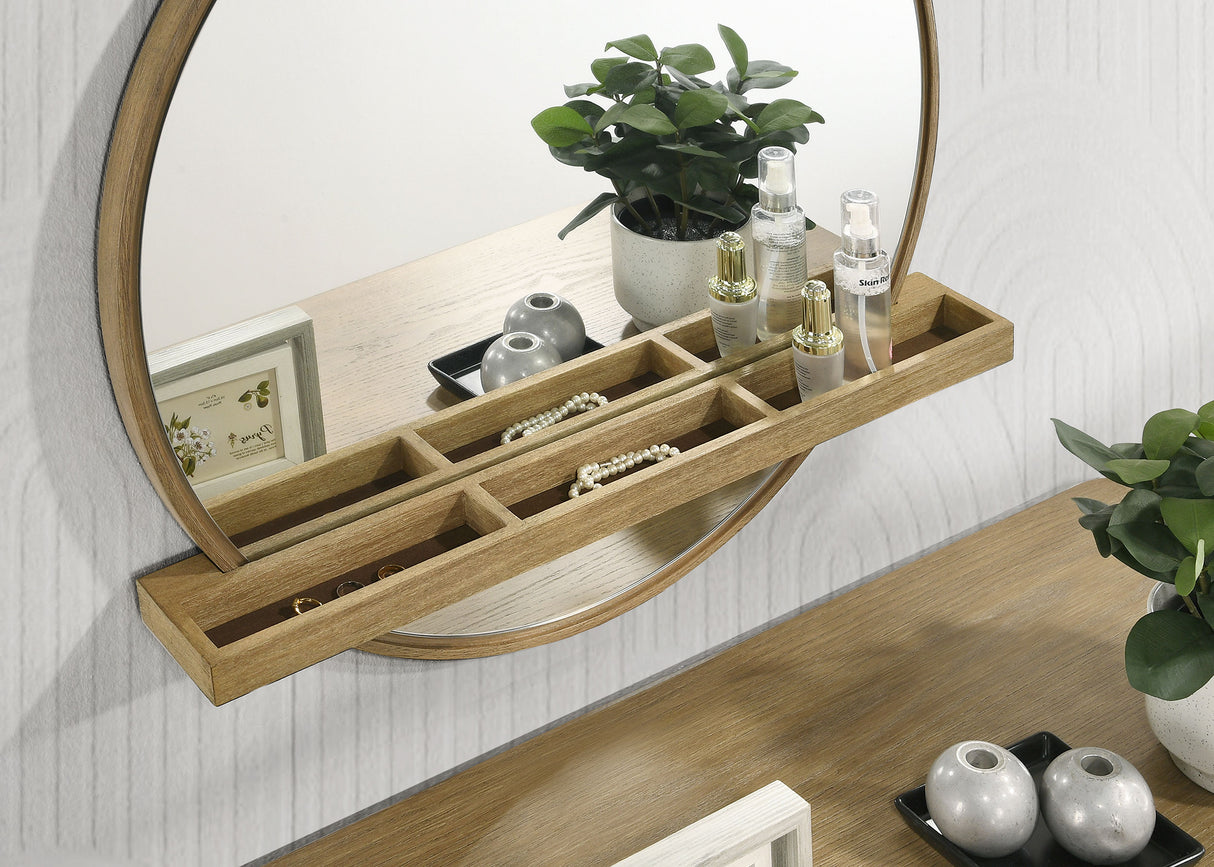 Arini 2-Piece Makeup Vanity Table and Mirror Set, Sand Wash