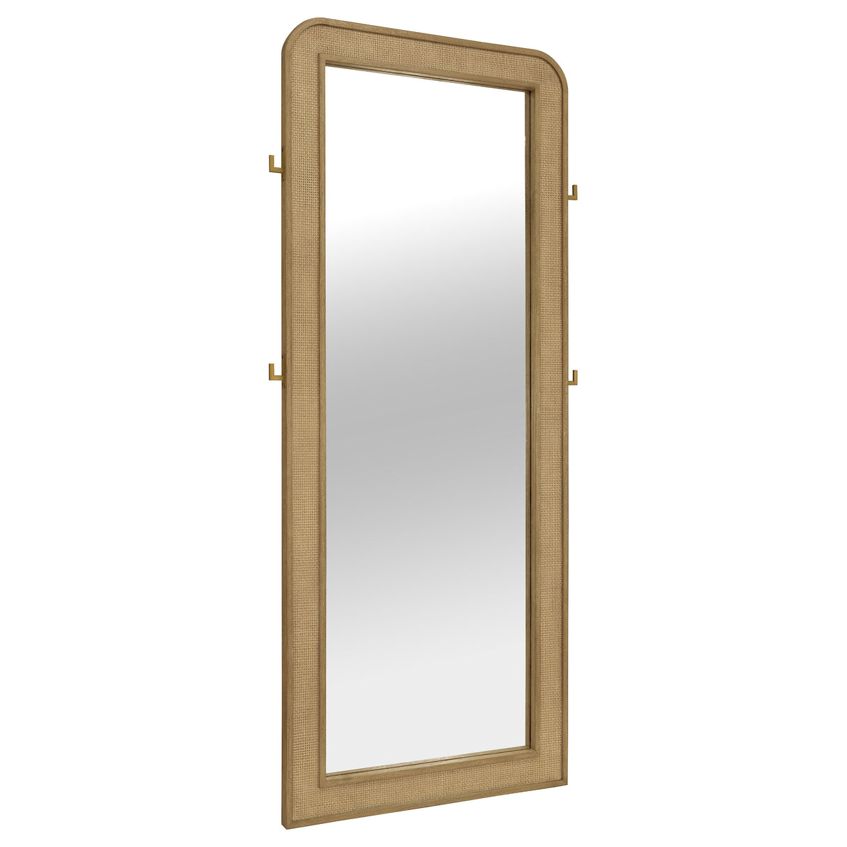 Arini Cane Weave Full Length Standing Floor Mirror - Sand Wash