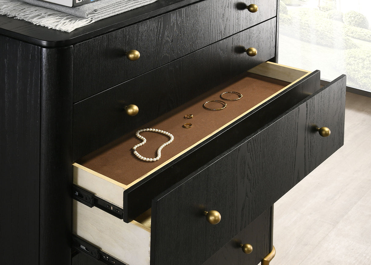 Arini 5-Drawer Bedroom Chest - Black