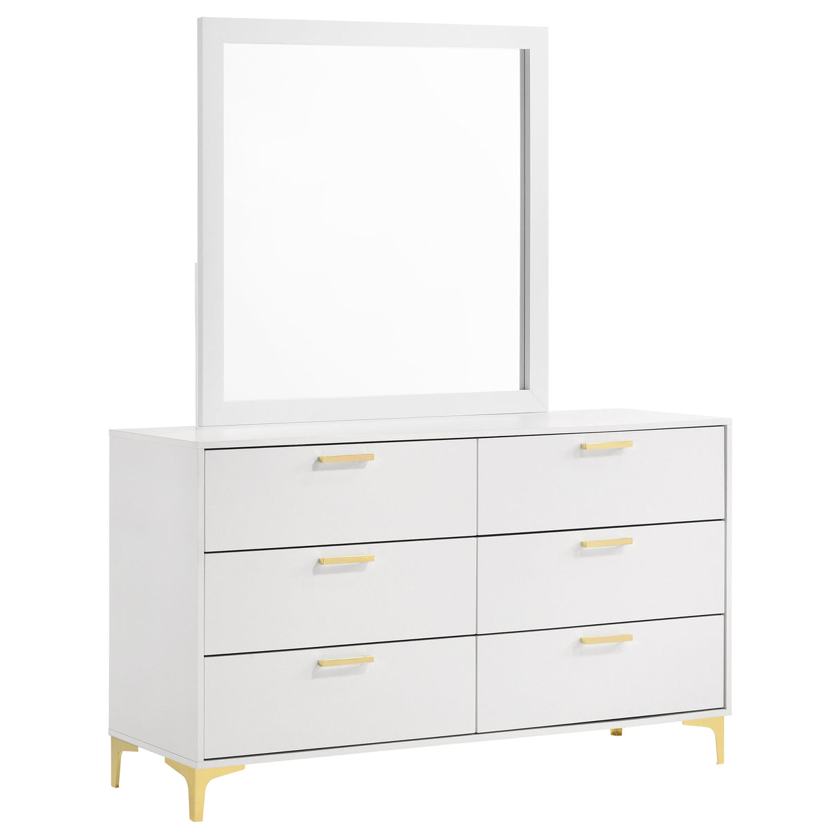 Kendall 6-Drawer Dresser with Mirror - White