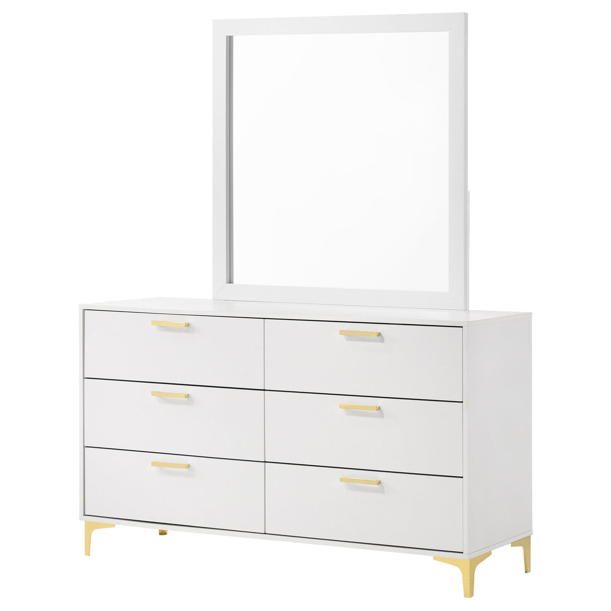 Kendall 6-Drawer Dresser with Mirror - White