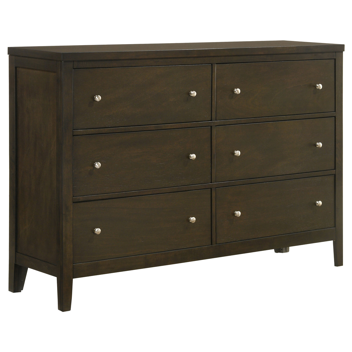 Wilkes 6-Drawer Dresser Cabinet, Dark Cocoa