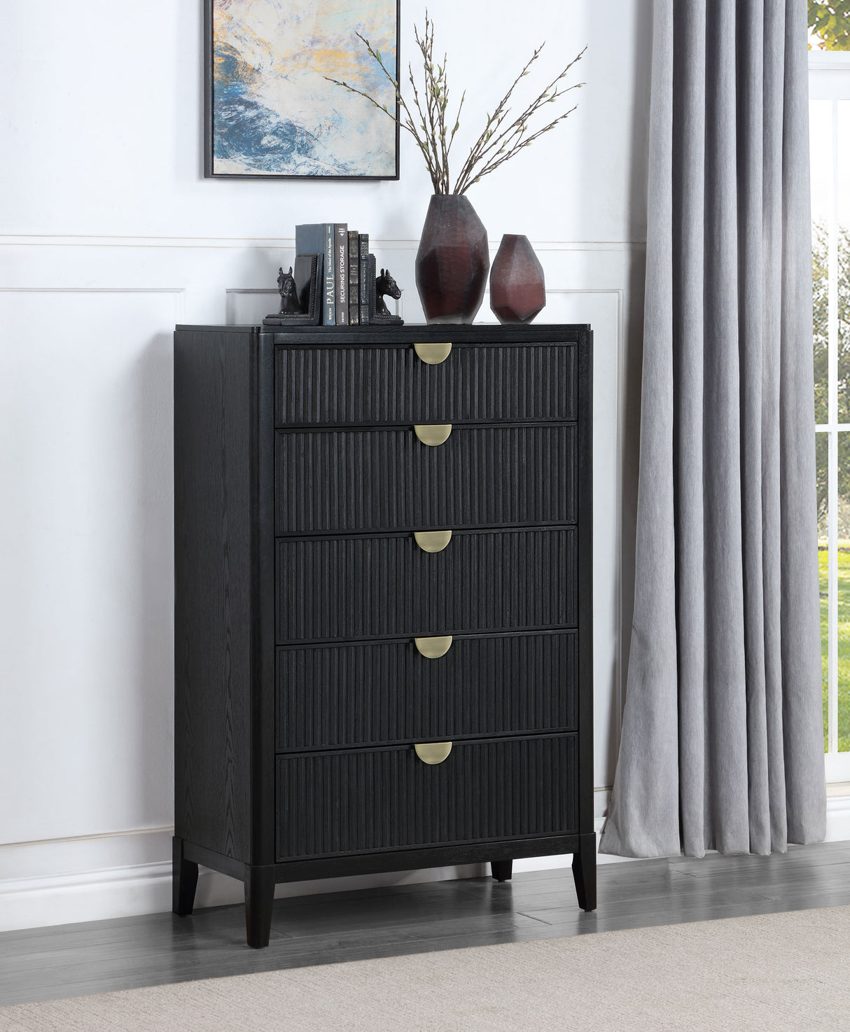 Brookmead 5-Drawer Bedroom Chest, Black