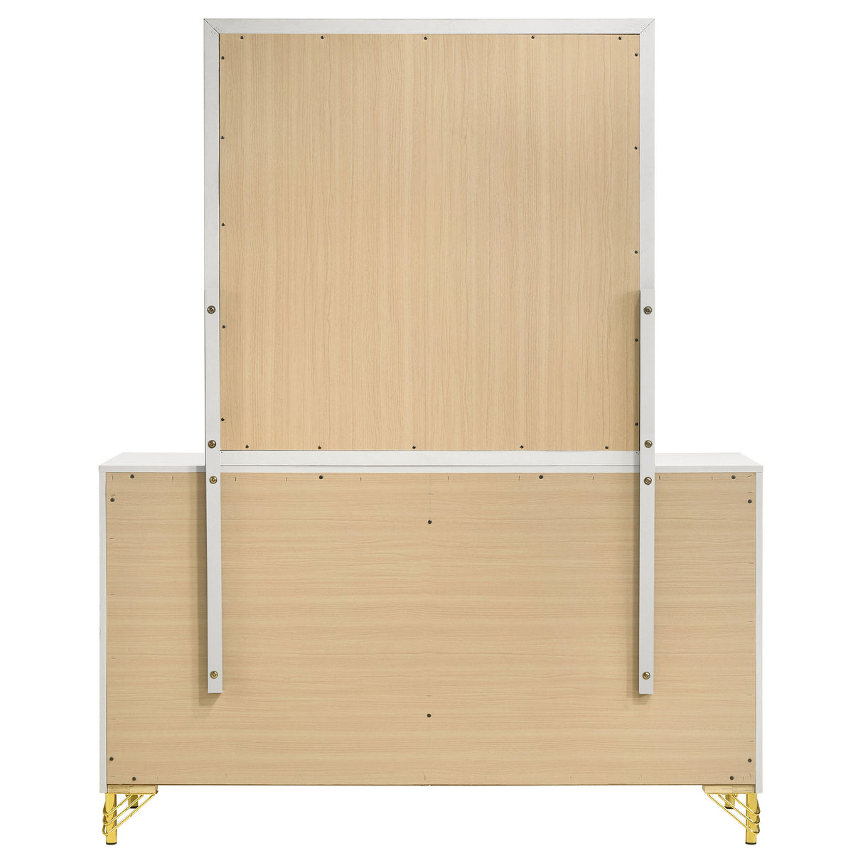 Lucia 6-Drawer Dresser with Mirror in White