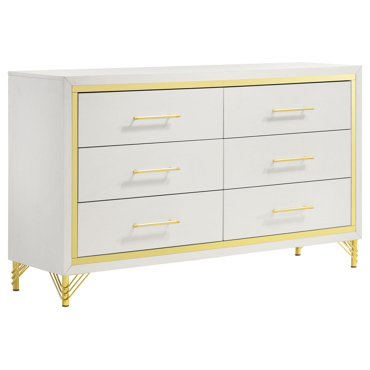 Lucia 6-Drawer Dresser Cabinet in White