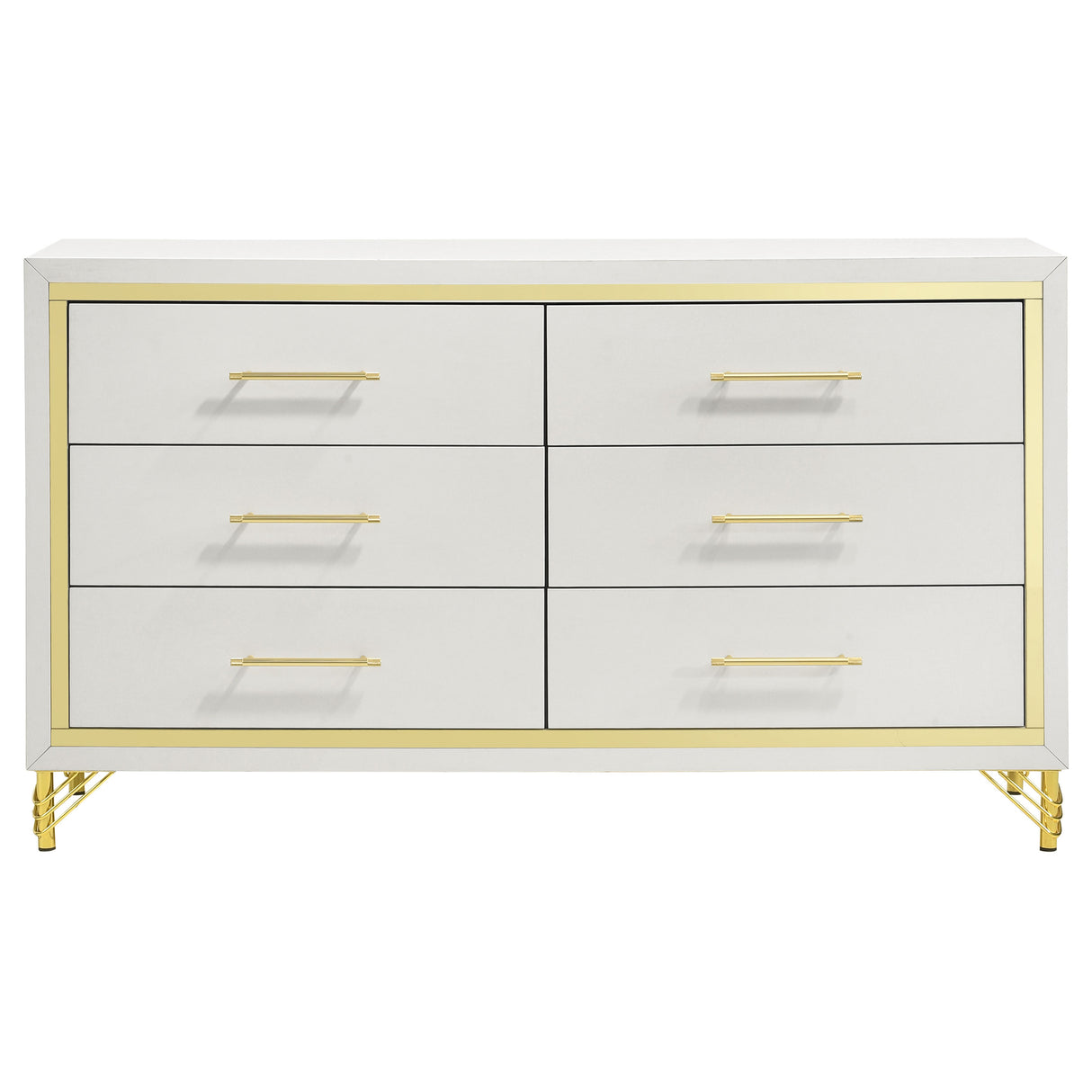 Lucia 6-Drawer Dresser Cabinet in White