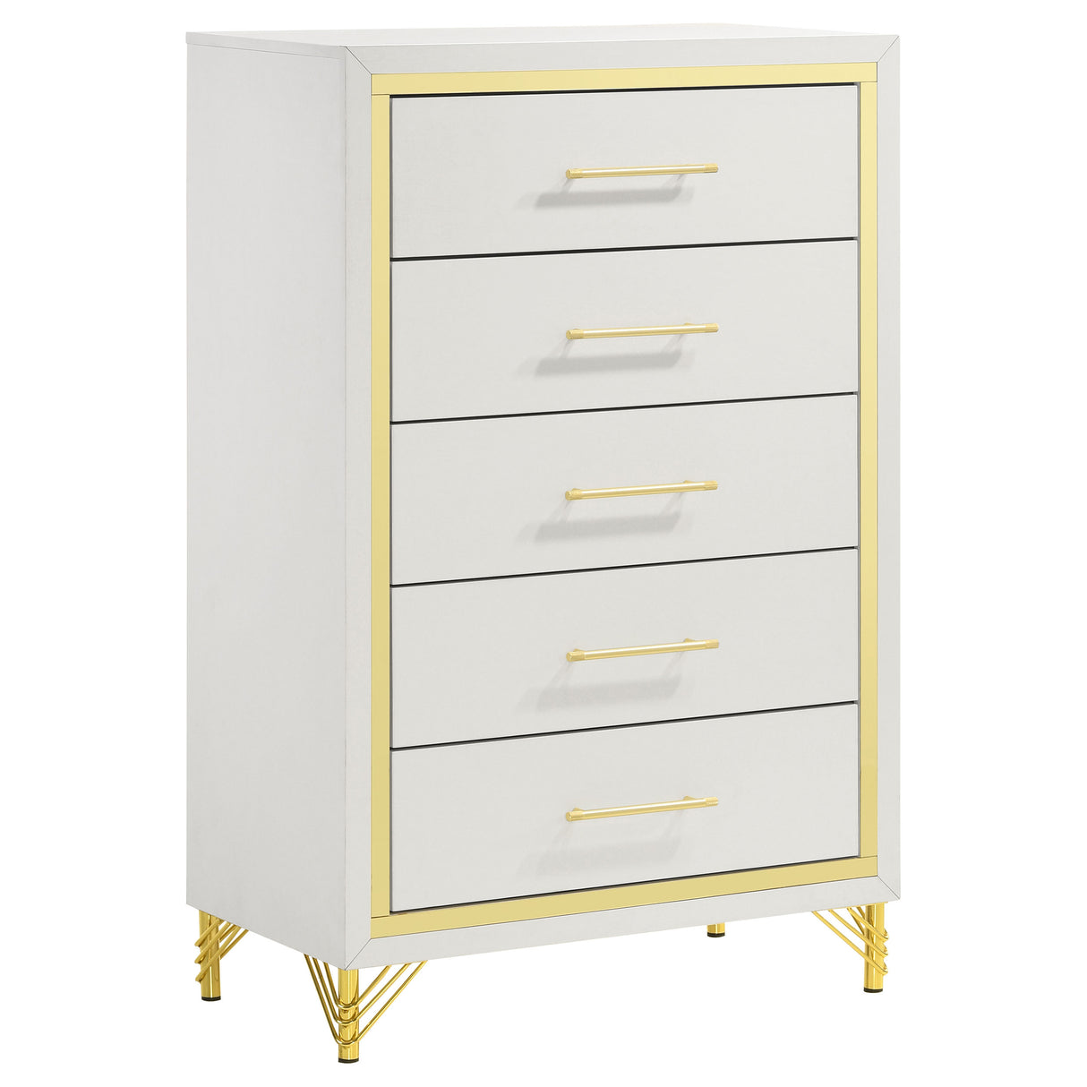 Lucia 5-Drawer Chest of Drawers - White