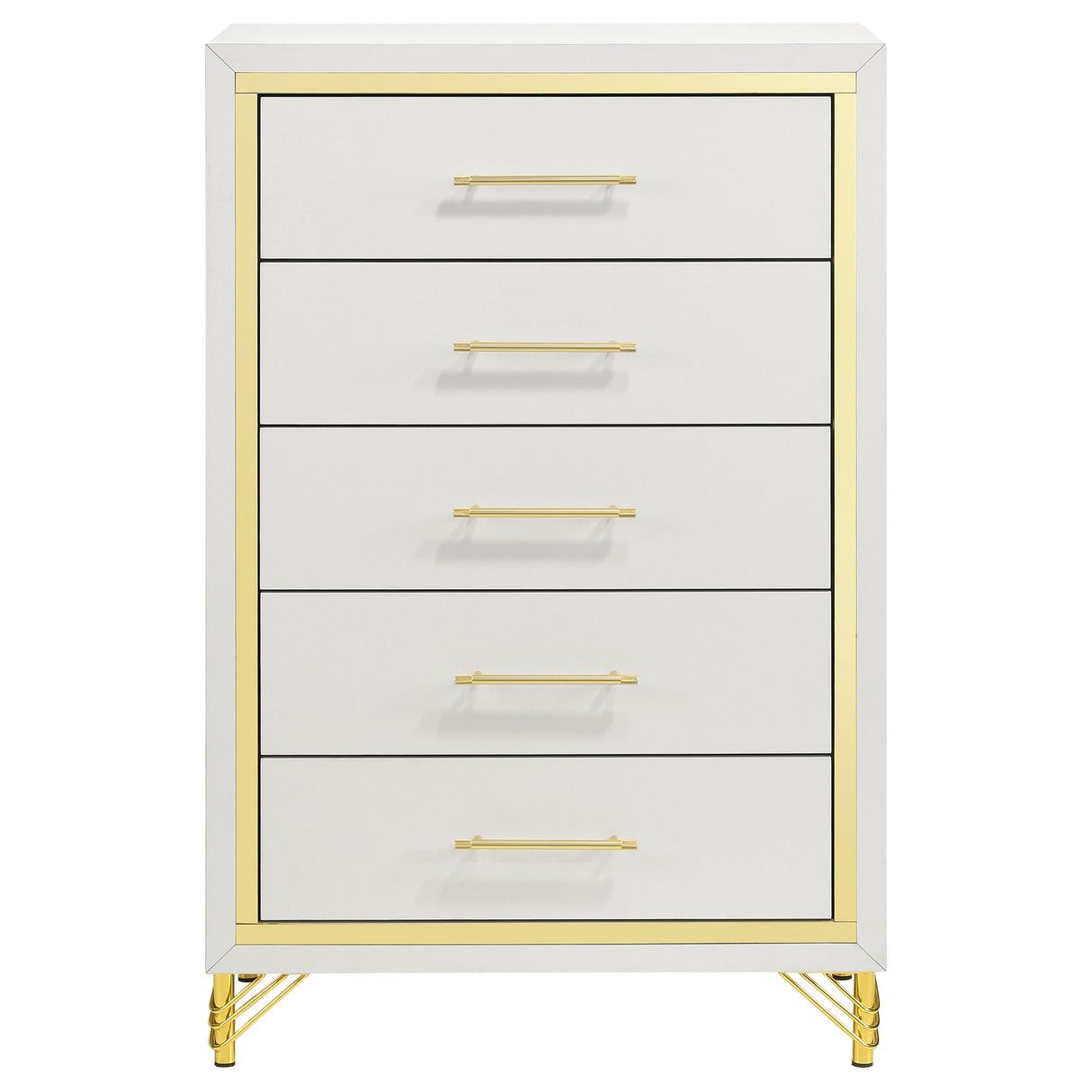 Lucia 5-Drawer Chest of Drawers - White