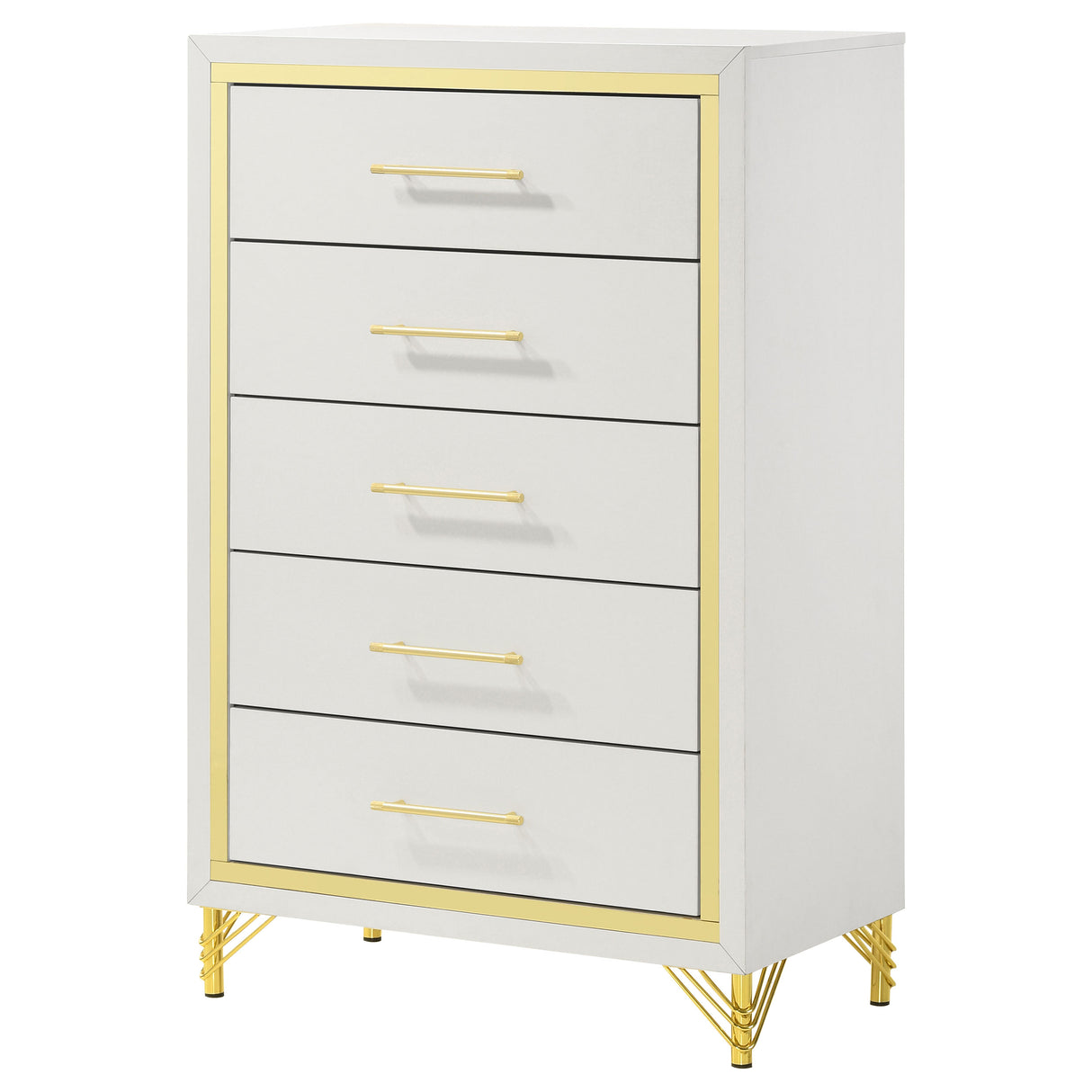 Lucia 5-Drawer Chest of Drawers - White
