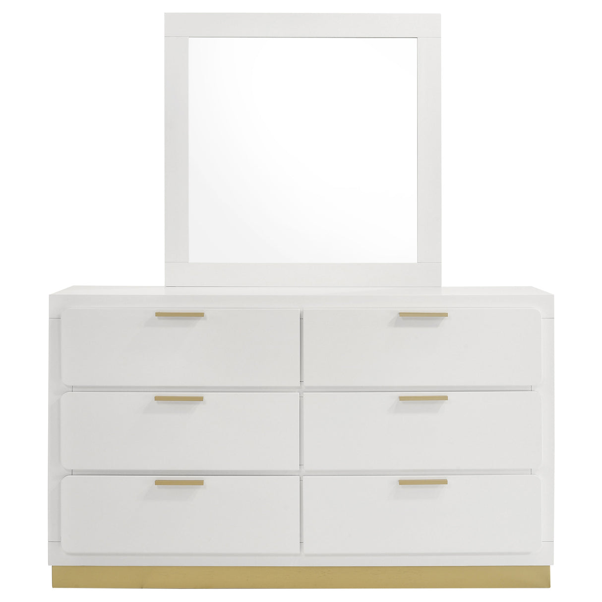 Caraway 6-Drawer Dresser with Mirror in White