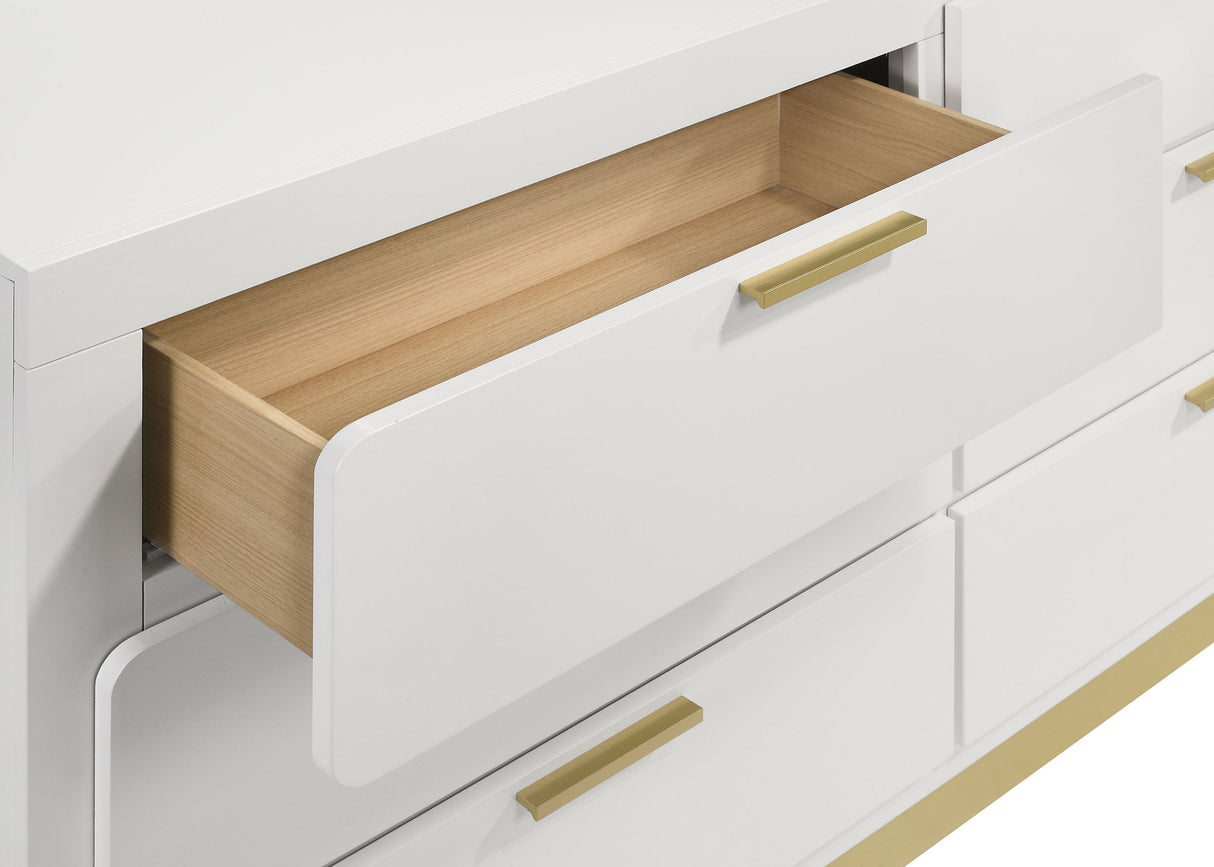 Caraway 6-Drawer Dresser with Mirror in White
